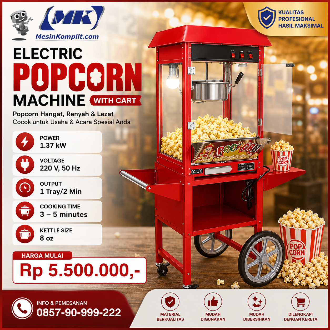 Mesin Popcorn Gerobak (RS...